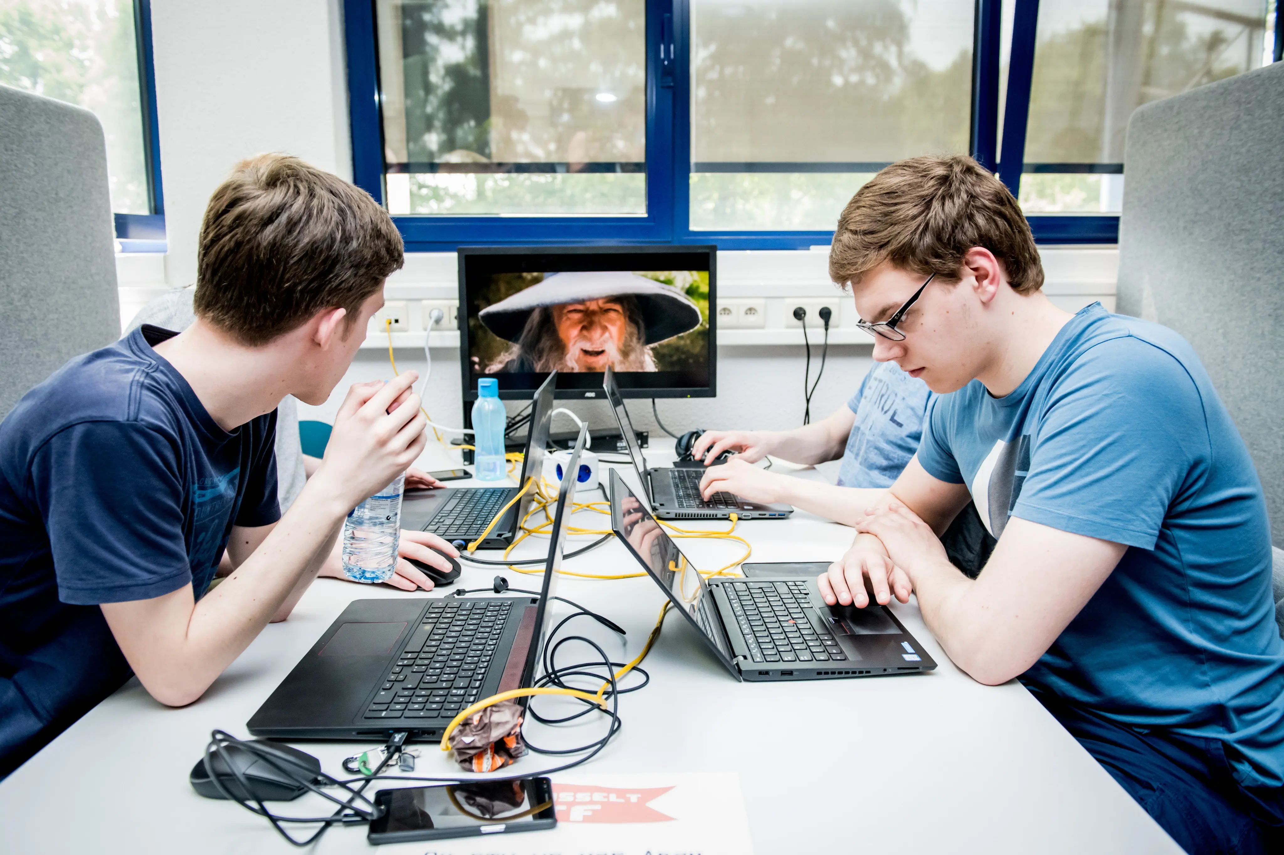 A team solving challenges, while listening to Gandalf&rsquo;s epic sax guy 10 hours mix